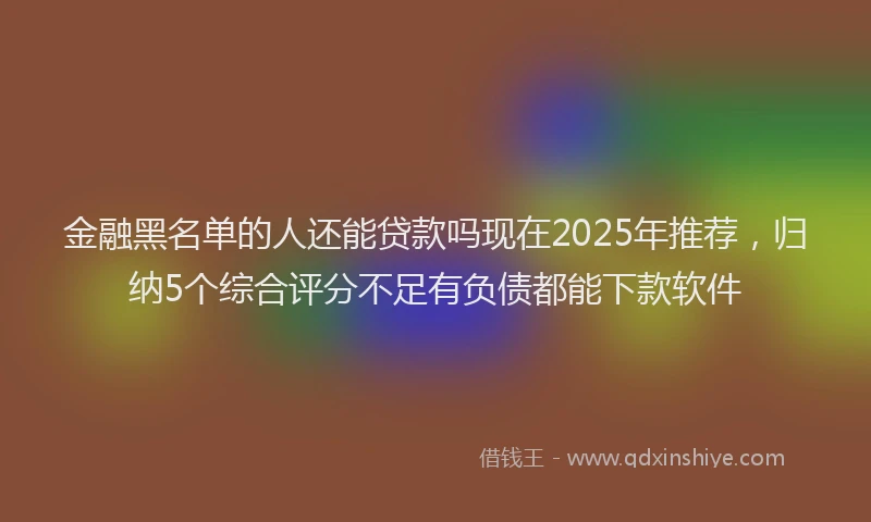 金融黑名单的人还能贷款吗现在2025年推荐，归纳5个综合评分不足有负债都能下款软件
