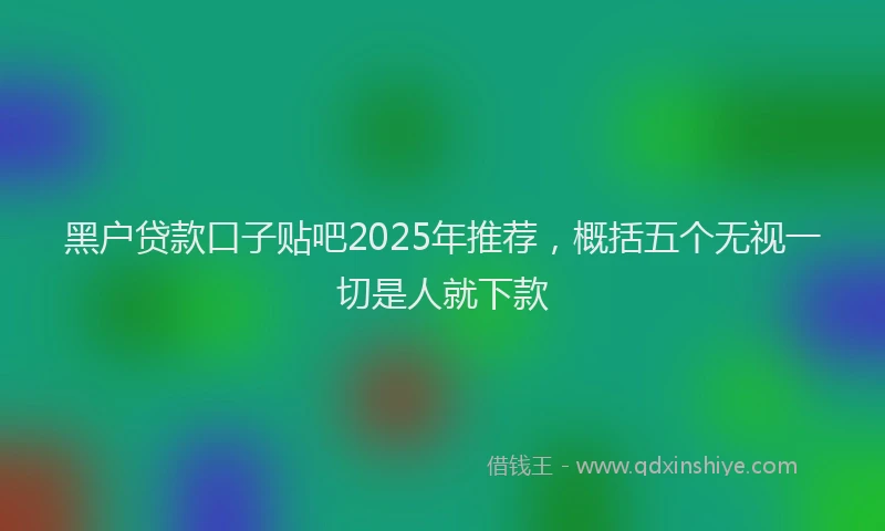 黑户贷款口子贴吧2025年推荐，概括五个无视一切是人就下款