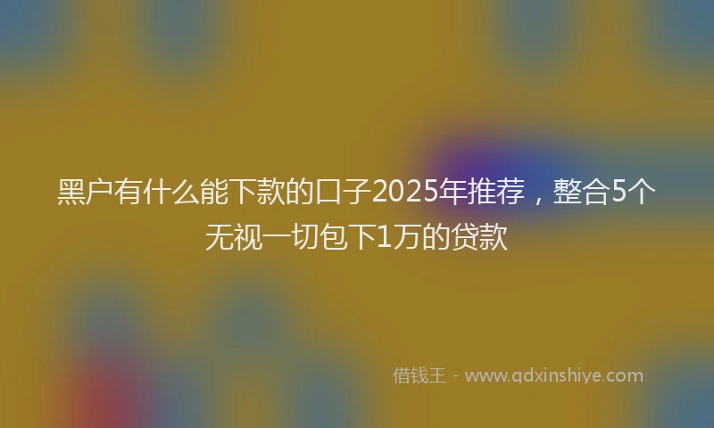 黑户有什么能下款的口子2025年推荐，整合5个无视一切包下1万的贷款