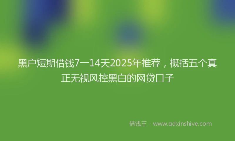 黑户短期借钱7一14天2025年推荐，概括五个真正无视风控黑白的网贷口子