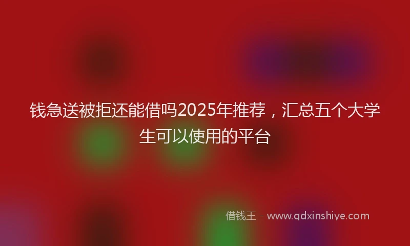 钱急送被拒还能借吗2025年推荐，汇总五个大学生可以使用的平台