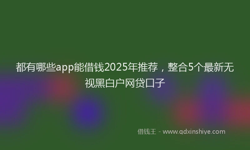 都有哪些app能借钱2025年推荐，整合5个最新无视黑白户网贷口子