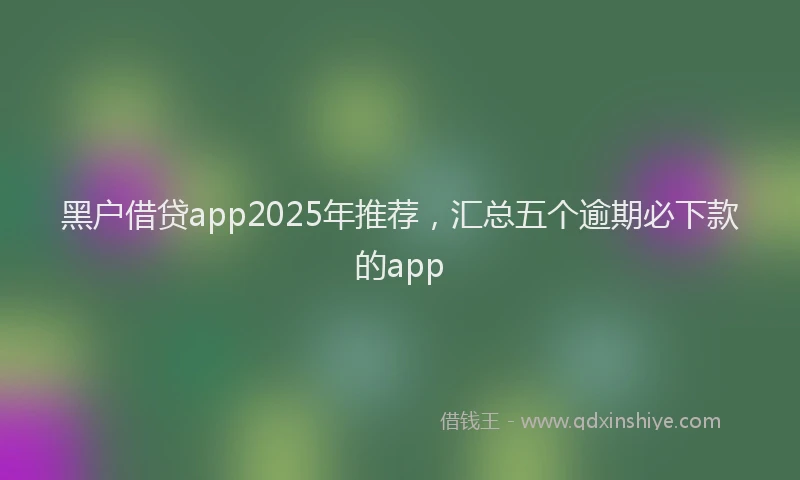 黑户借贷app2025年推荐，汇总五个逾期必下款的app