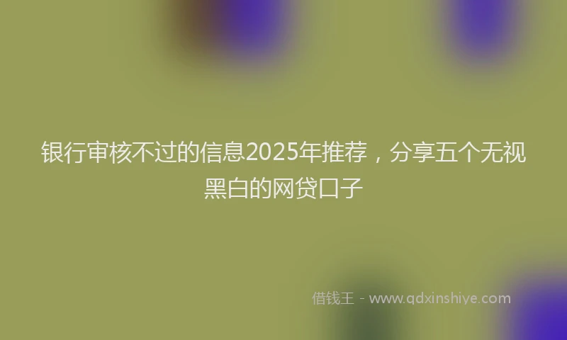 银行审核不过的信息2025年推荐，分享五个无视黑白的网贷口子