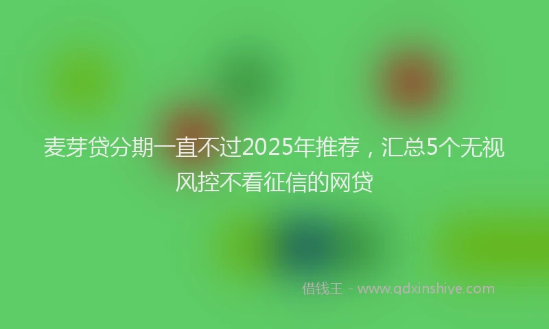 麦芽贷分期一直不过2025年推荐，汇总5个无视风控不看征信的网贷