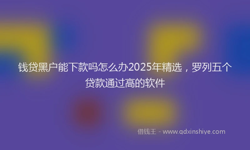 钱贷黑户能下款吗怎么办2025年精选，罗列五个贷款通过高的软件