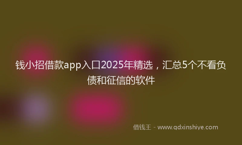 钱小招借款app入口2025年精选，汇总5个不看负债和征信的软件