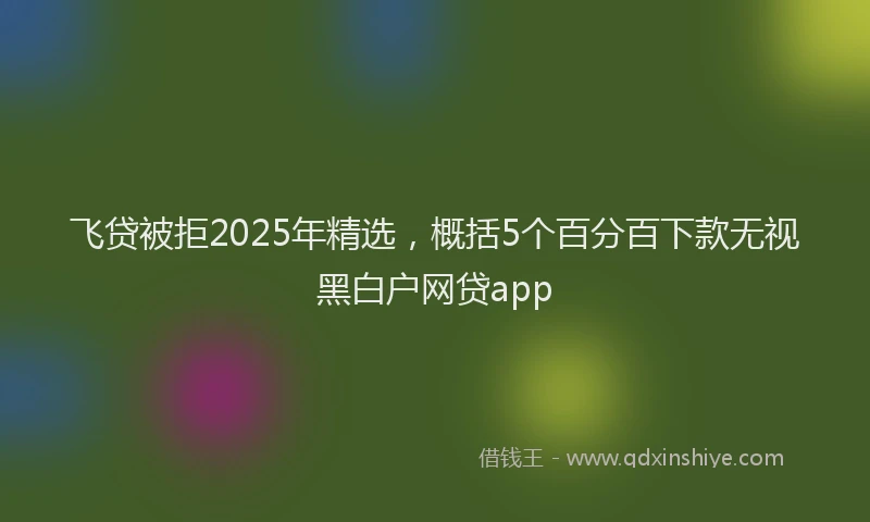 飞贷被拒2025年精选，概括5个百分百下款无视黑白户网贷app