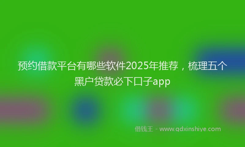 预约借款平台有哪些软件2025年推荐，梳理五个黑户贷款必下口子app
