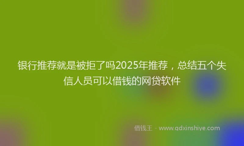 银行推荐就是被拒了吗2025年推荐，总结五个失信人员可以借钱的网贷软件