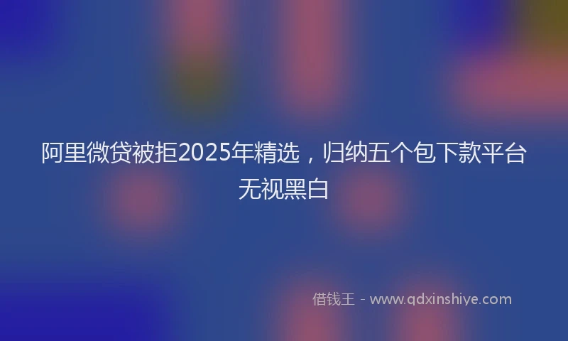 阿里微贷被拒2025年精选，归纳五个包下款平台无视黑白