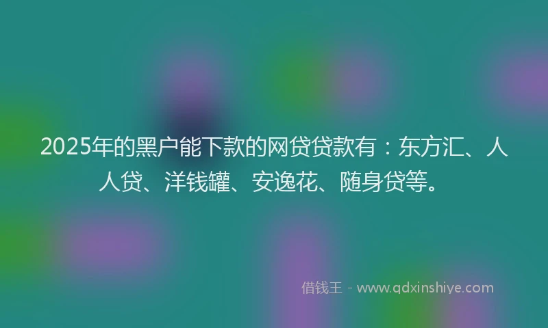 2025年的黑户能下款的网贷贷款有：东方汇、人人贷、洋钱罐、安逸花、随身贷等。