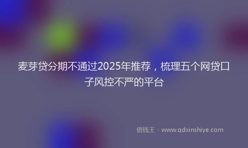 麦芽贷分期不通过2025年推荐，梳理五个网贷口子风控不严的平台