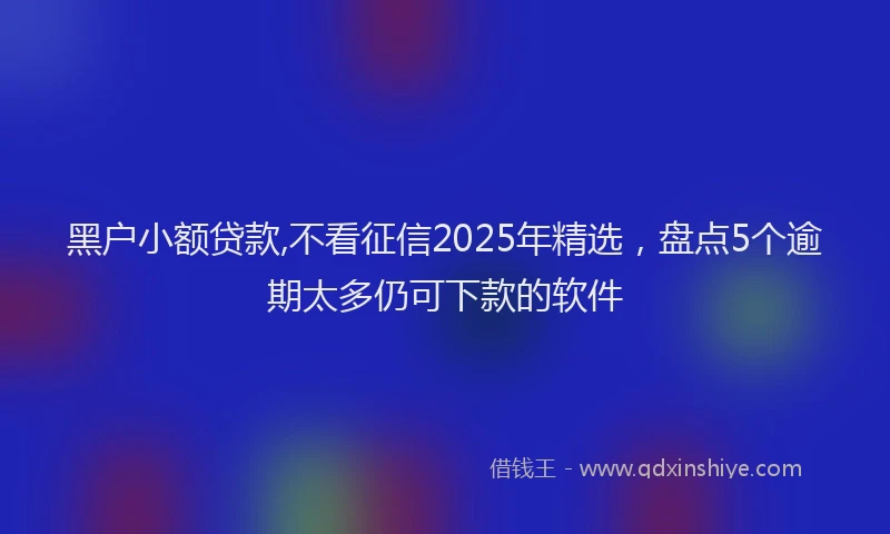 黑户小额贷款,不看征信2025年精选，盘点5个逾期太多仍可下款的软件