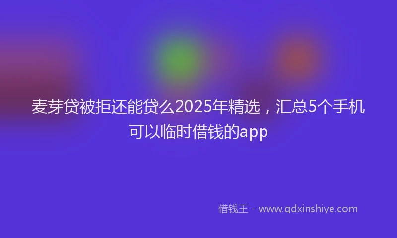 麦芽贷被拒还能贷么2025年精选，汇总5个手机可以临时借钱的app
