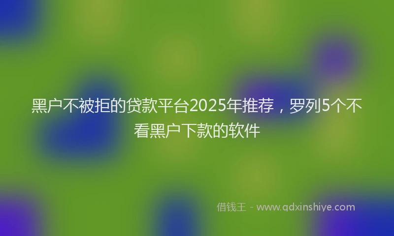 黑户不被拒的贷款平台2025年推荐，罗列5个不看黑户下款的软件