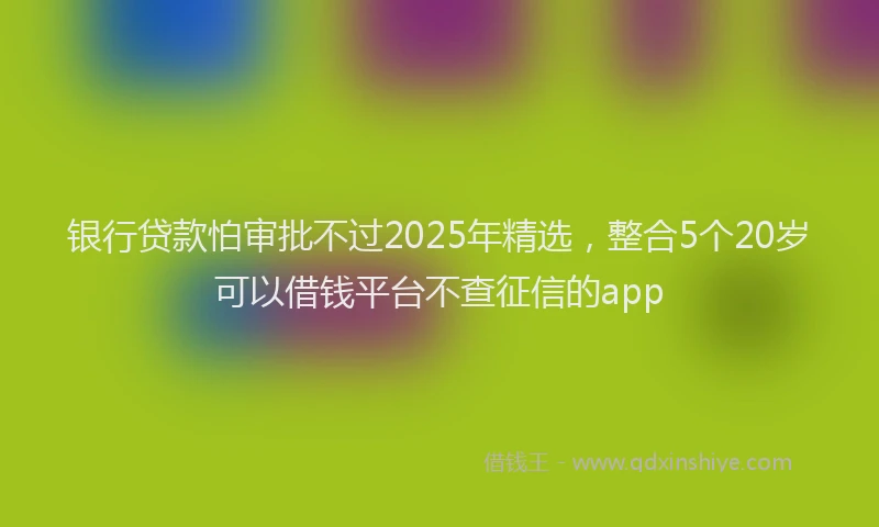 银行贷款怕审批不过2025年精选，整合5个20岁可以借钱平台不查征信的app
