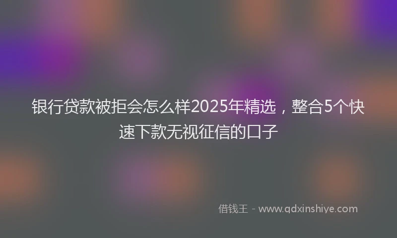 银行贷款被拒会怎么样2025年精选，整合5个快速下款无视征信的口子