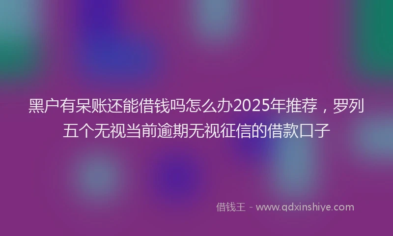 黑户有呆账还能借钱吗怎么办2025年推荐，罗列五个无视当前逾期无视征信的借款口子