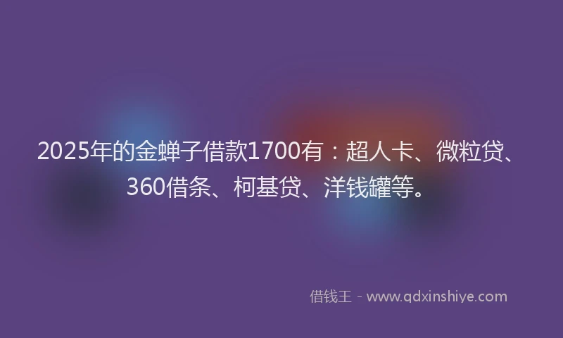 2025年的金蝉子借款1700有：超人卡、微粒贷、360借条、柯基贷、洋钱罐等。