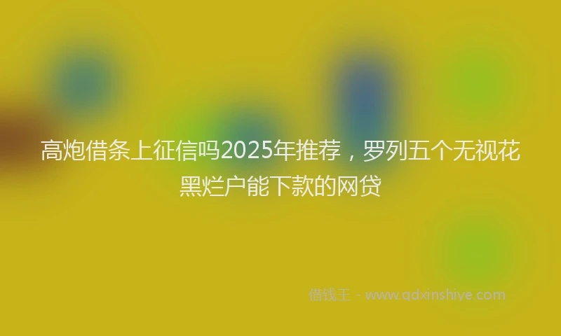 高炮借条上征信吗2025年推荐，罗列五个无视花黑烂户能下款的网贷