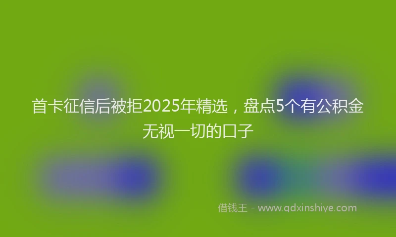 首卡征信后被拒2025年精选，盘点5个有公积金无视一切的口子