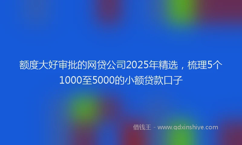 额度大好审批的网贷公司2025年精选，梳理5个1000至5000的小额贷款口子
