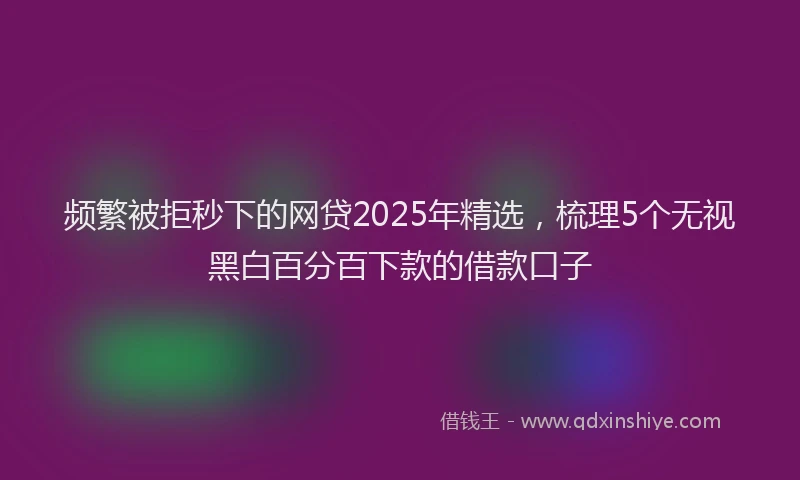 频繁被拒秒下的网贷2025年精选，梳理5个无视黑白百分百下款的借款口子