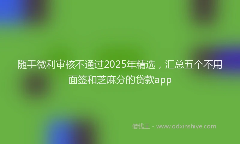 随手微利审核不通过2025年精选，汇总五个不用面签和芝麻分的贷款app