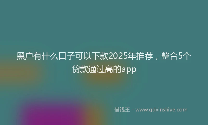 黑户有什么口子可以下款2025年推荐，整合5个贷款通过高的app