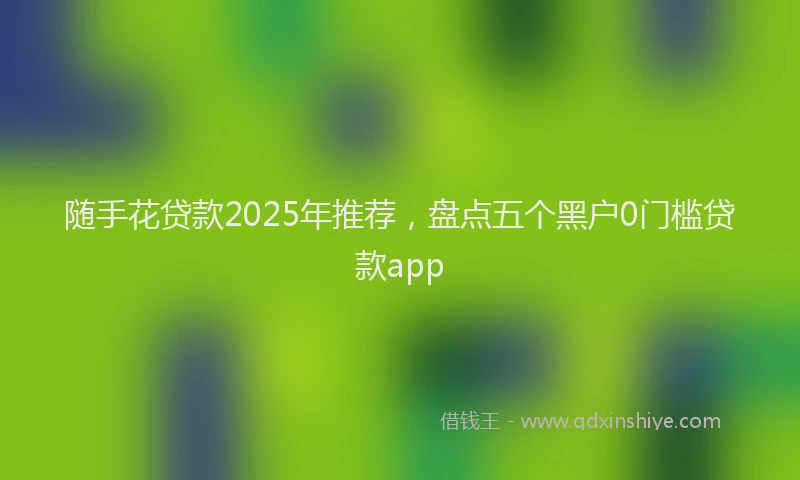 随手花贷款2025年推荐，盘点五个黑户0门槛贷款app
