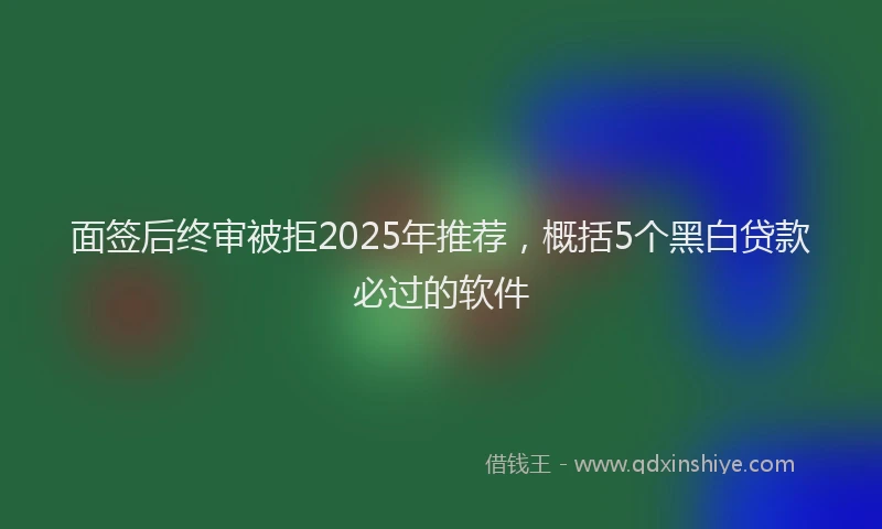 面签后终审被拒2025年推荐，概括5个黑白贷款必过的软件