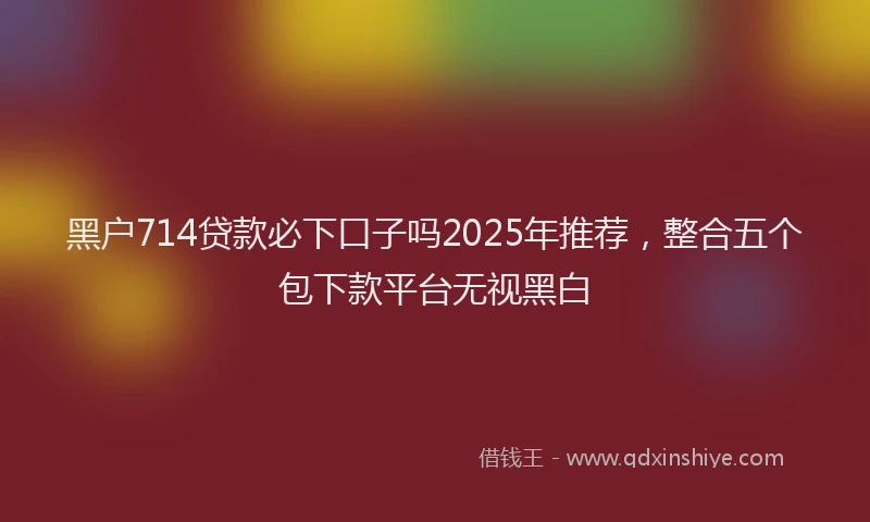 黑户714贷款必下口子吗2025年推荐，整合五个包下款平台无视黑白