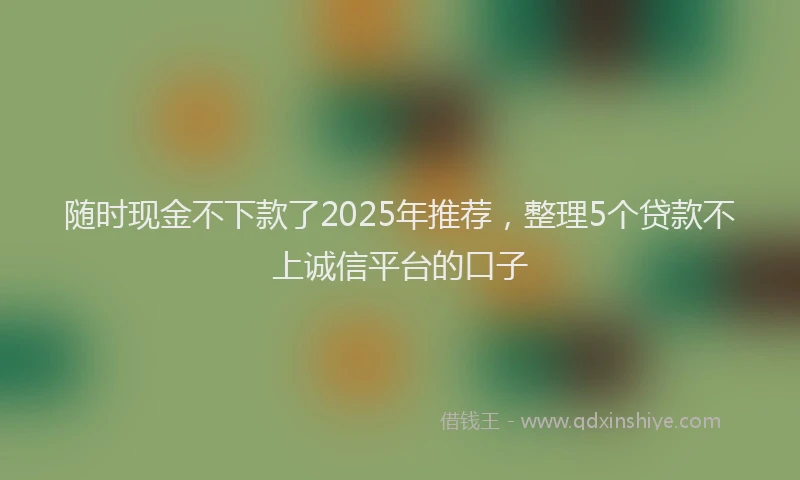 随时现金不下款了2025年推荐，整理5个贷款不上诚信平台的口子