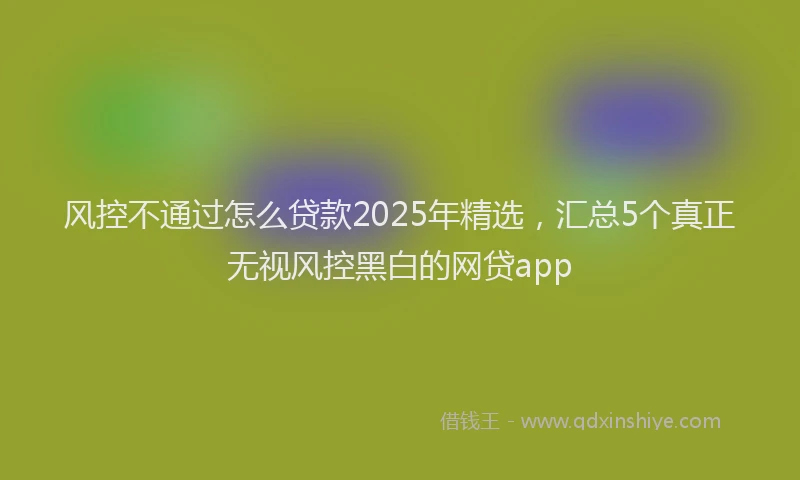 风控不通过怎么贷款2025年精选，汇总5个真正无视风控黑白的网贷app