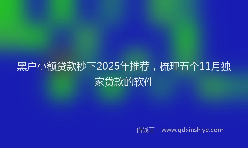 黑户小额贷款秒下2025年推荐，梳理五个11月独家贷款的软件