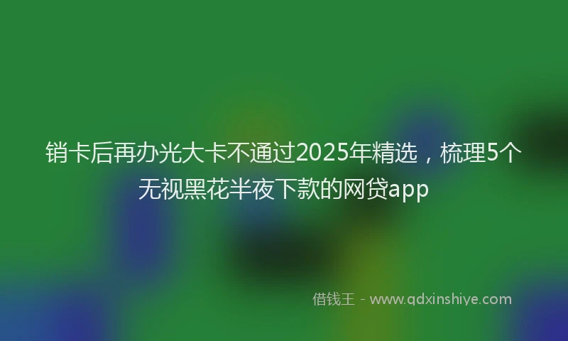 销卡后再办光大卡不通过2025年精选，梳理5个无视黑花半夜下款的网贷app