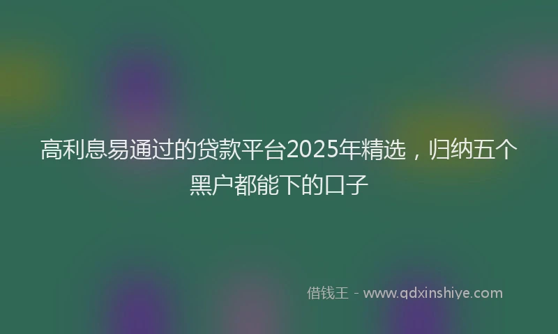 高利息易通过的贷款平台2025年精选，归纳五个黑户都能下的口子