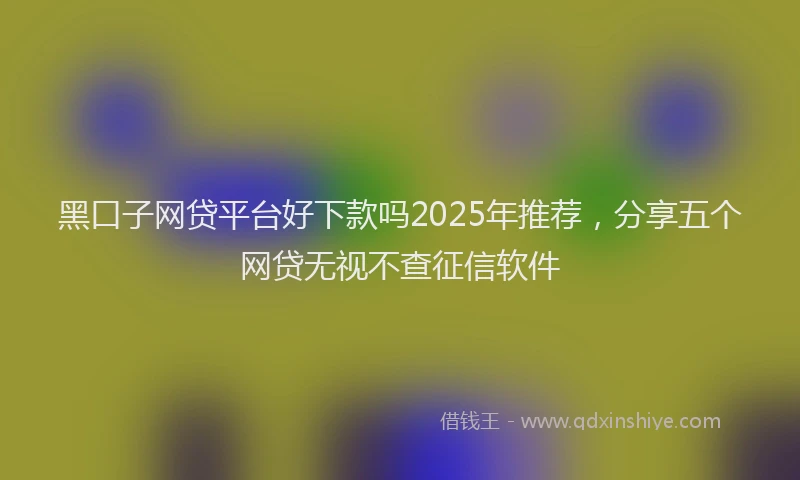 黑口子网贷平台好下款吗2025年推荐，分享五个网贷无视不查征信软件