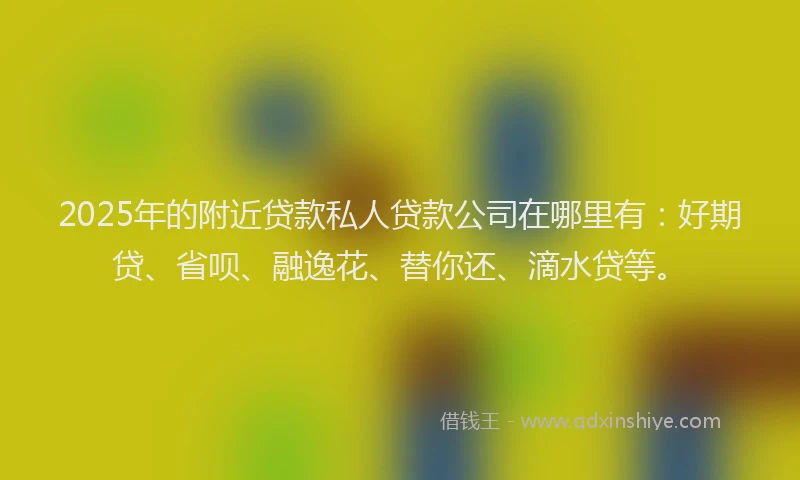 2025年的附近贷款私人贷款公司在哪里有：好期贷、省呗、融逸花、替你还、滴水贷等。
