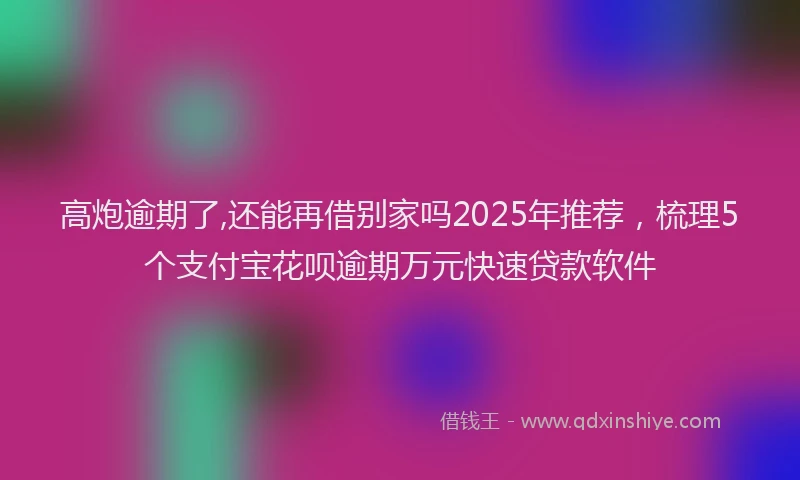 高炮逾期了,还能再借别家吗2025年推荐，梳理5个支付宝花呗逾期万元快速贷款软件