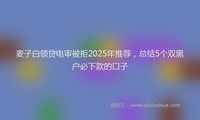 麦子白领贷电审被拒2025年推荐，总结5个双黑户必下款的口子