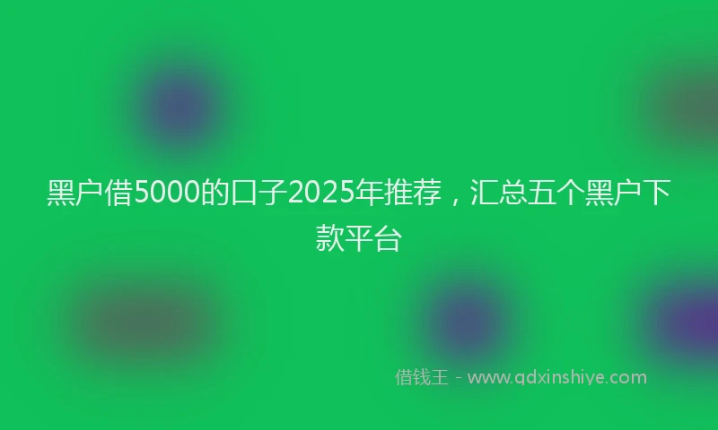 黑户借5000的口子2025年推荐，汇总五个黑户下款平台