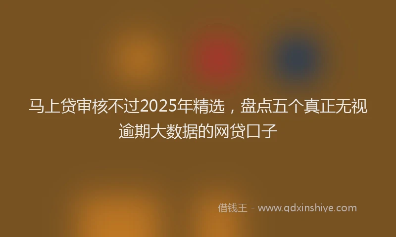 马上贷审核不过2025年精选，盘点五个真正无视逾期大数据的网贷口子