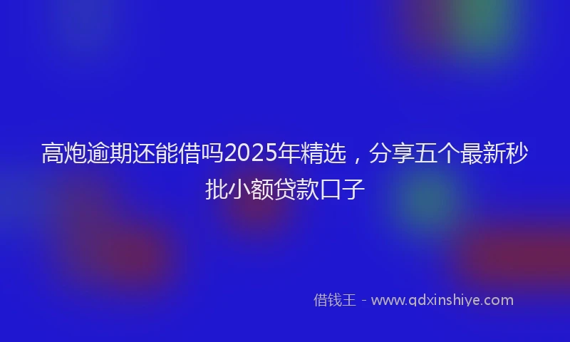 高炮逾期还能借吗2025年精选，分享五个最新秒批小额贷款口子