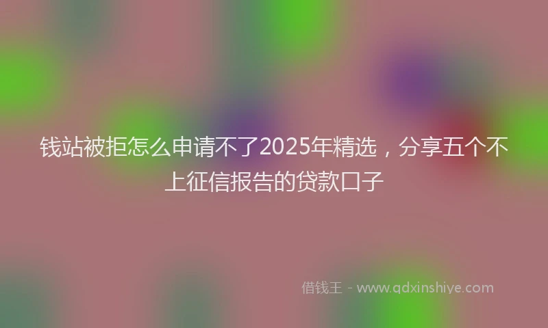 钱站被拒怎么申请不了2025年精选，分享五个不上征信报告的贷款口子