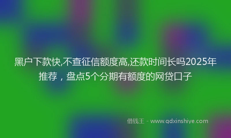 黑户下款快,不查征信额度高,还款时间长吗2025年推荐，盘点5个分期有额度的网贷口子