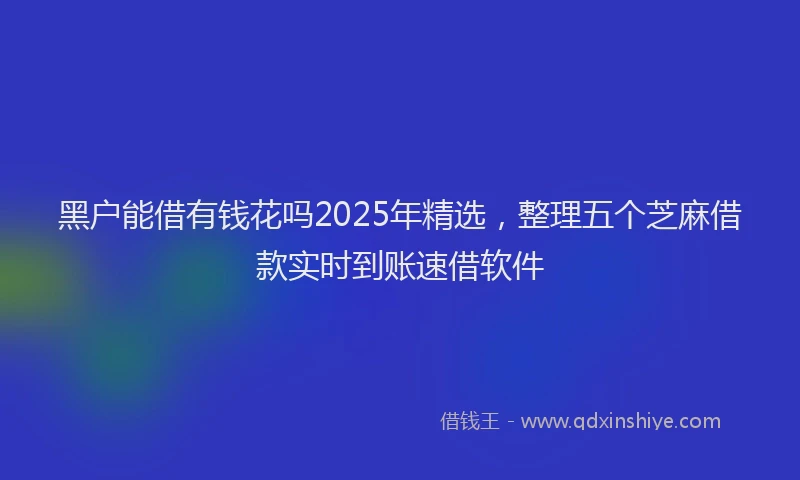 黑户能借有钱花吗2025年精选，整理五个芝麻借款实时到账速借软件