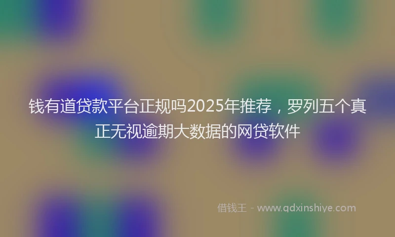 钱有道贷款平台正规吗2025年推荐，罗列五个真正无视逾期大数据的网贷软件