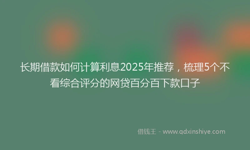 长期借款如何计算利息2025年推荐，梳理5个不看综合评分的网贷百分百下款口子